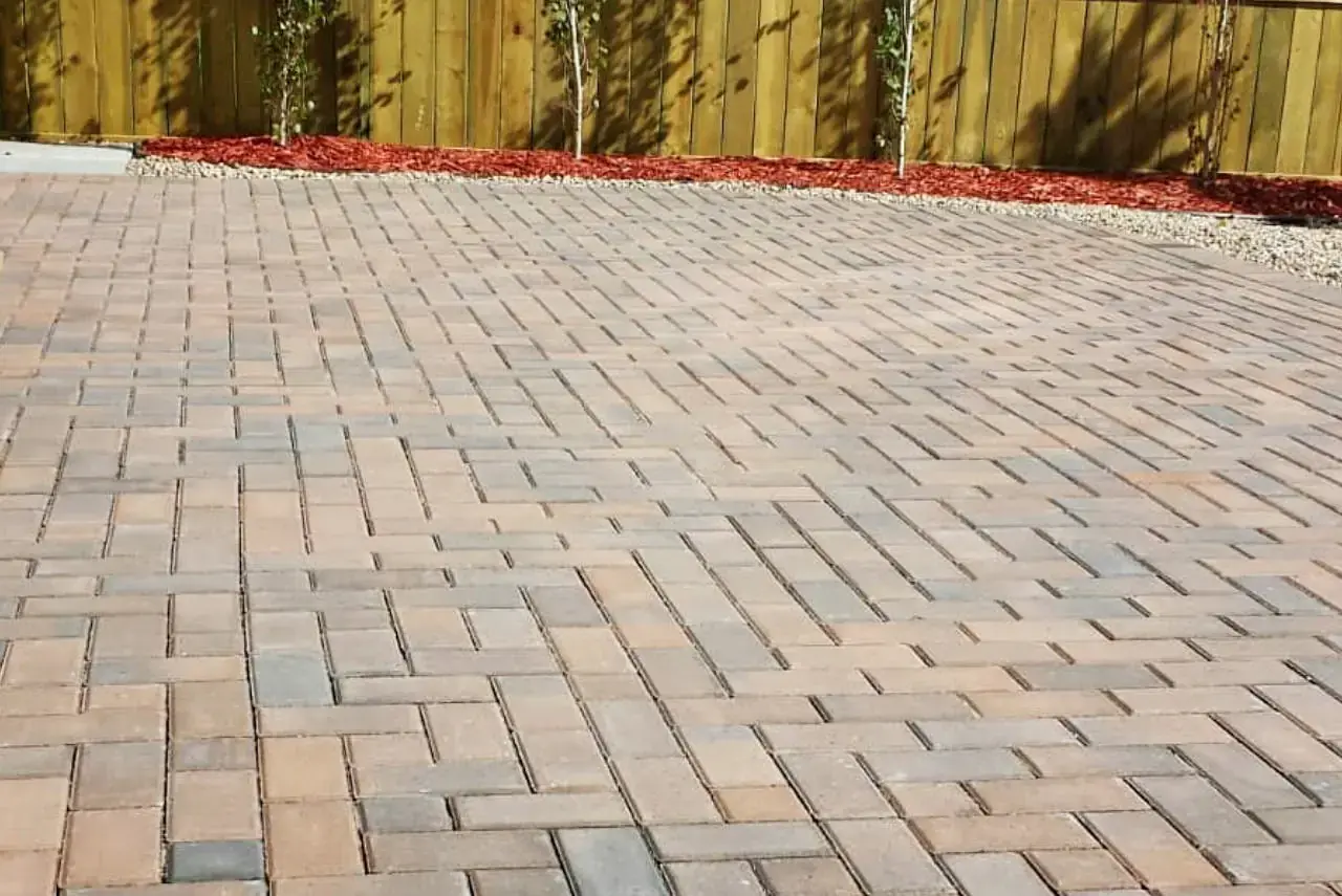 Intricately laid natural stone creating a rustic yet elegant patio surface