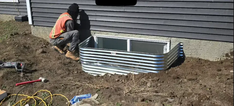 Modern window well with safety features and improved basement lighting